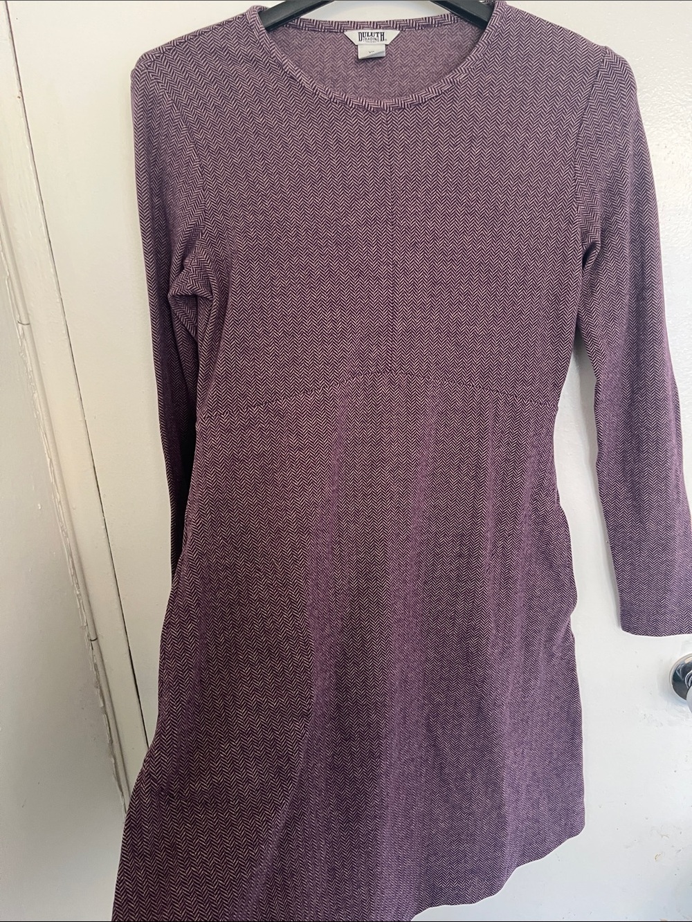 Duluth Trading. Long Sleeve Knit Dress in Plum - Picture 4 of 7